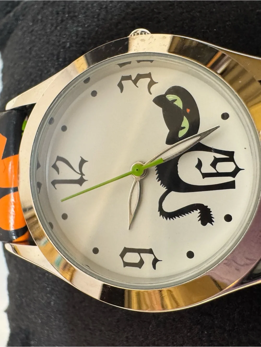 Avon Orange Black Cat Halloween Watch